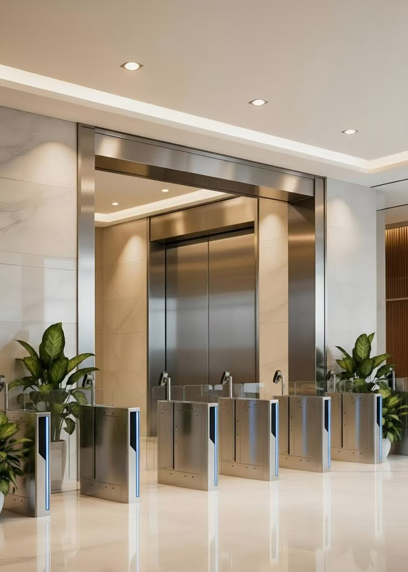 Office lobby sliding speed turnstiles gate