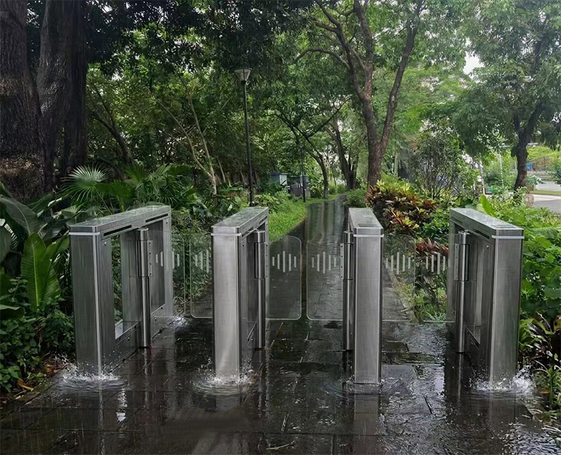 Waterproof stainless steel flap barrier gate